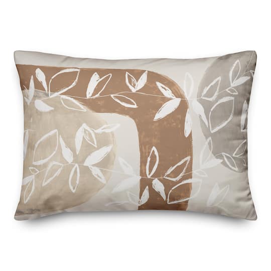 Abstract Neutral Flowers Indoor/Outdoor Pillow